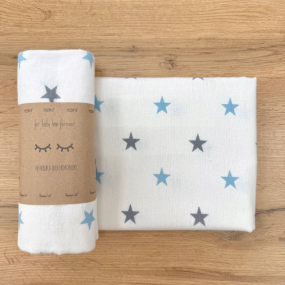 Пеленка Зірки сіро-блакитні фланель (100х80 см) 2