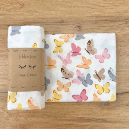Пеленка Бабочки беж фланель (100х80 см)