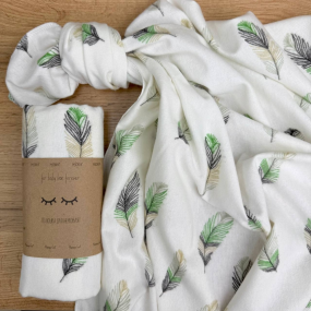 Пелюшка Пір`я м`ята фланель (100х80 см) 2