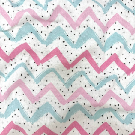 Пеленка Зигзаг фланель (100х80 см) розово-мятный