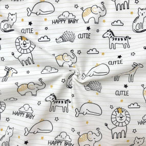 Непромокаюча пелюшка Baby animals жовта (50 на 80 см)