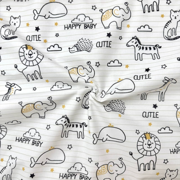 Непромокаюча пелюшка Baby animals жовта (50 на 80 см)