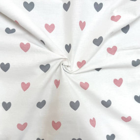 Непромокаюча пелюшка Сердечка пудра (50 на 80 см)