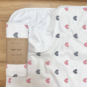 Непромокаюча пелюшка Сердечка пудра (50 на 80 см) 2