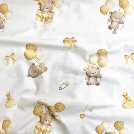 Непромокаюча пелюшка Ведмедик на кульці гірчиця (50 на 80 см)