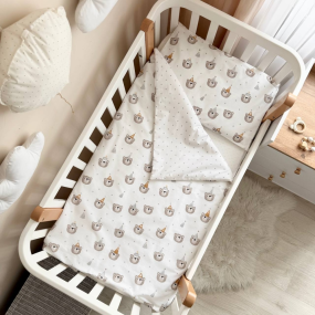 Змінна постіль - Ведмедики в ковпачках сірі (3 пр.) "Baby Mix" 2