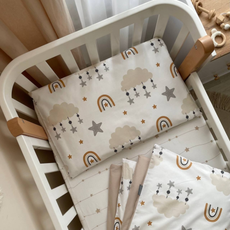 Змінна постіль - Хмаринка із зірочками беж (3 пр.) "Baby Mix"