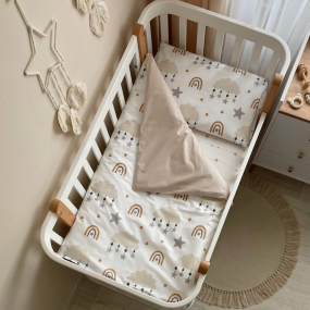 Змінна постіль - Хмаринка із зірочками беж (3 пр.) "Baby Mix" 2