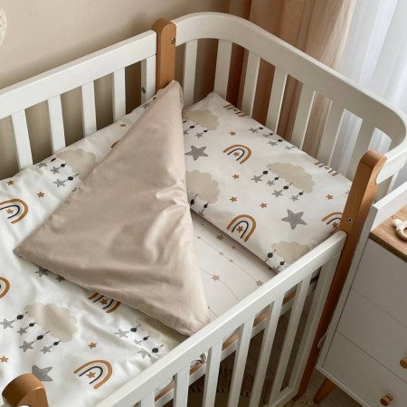 Змінна постіль - Хмаринка із зірочками беж (3 пр.) "Baby Mix"