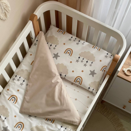 Змінна постіль - Хмаринка із зірочками беж (3 пр.) "Baby Mix"