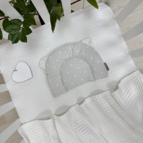 Подушка "Зірки розсип" сірі з вушками анатомічна