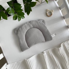 Подушка сіра (муслін) з вушками анатомічна