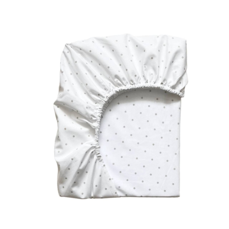 Простынь на резинке "Горох" графит на белом (поплин) 60х120см