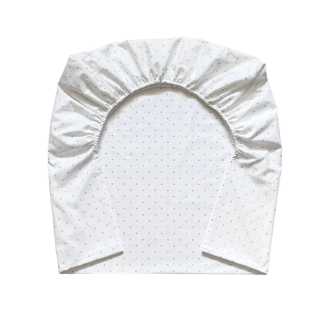 Простынь на резинке "Горох" графит на белом (поплин) 60х120см