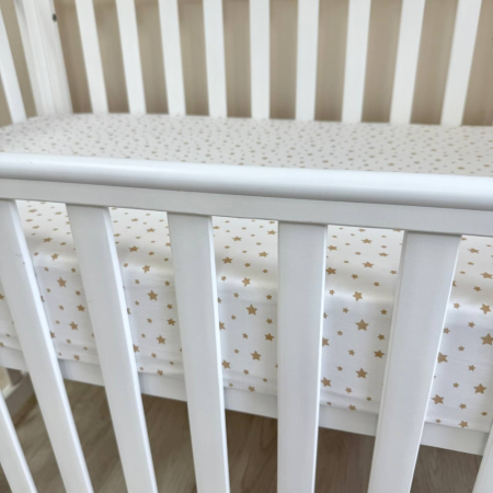 Простынь на резинке "Зорепад" беж на белом (поплин) 60х120см