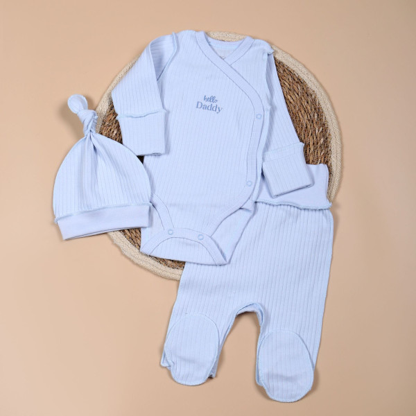 Комплект 433-106 Helllo Daddy блак.(боді, повзуни, шапочка)