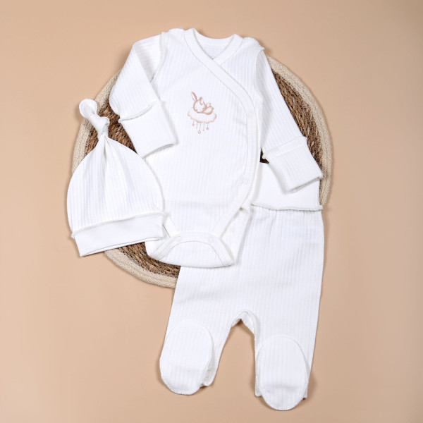 Комплект 433-106 Зайка молоко (боді, повзунки, шапочка)