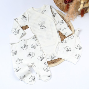 Комплект 433-118 Зайченя молоко (боді, повзуни, шапочка)