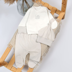 Комплект 224-132 Cutie молоко/сірий (зовнішні шви), футер теплий