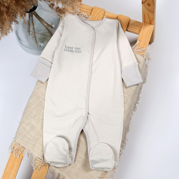 Чоловічок 365-132 Love You сірий (в пологовий), футер теплий