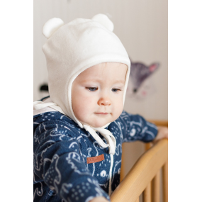 Демі шапочка Ari молоко (велюр на трикотажі) 2