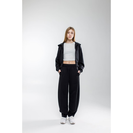 Штани МАРТІНА чорні (трьохнитка без начосу) NEWGEN