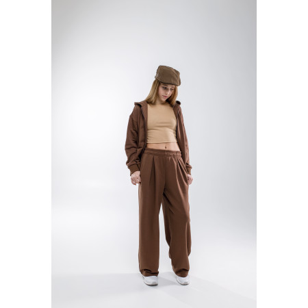 Штани БЕРТО шоколад (трьохнитка без начосу) NEWGEN унісекс