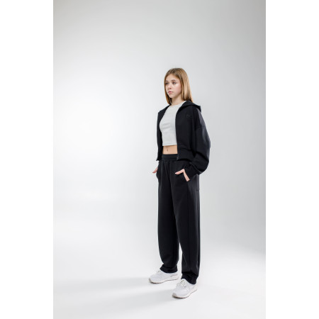 Штани МАРТІНА чорні (трьохнитка без начосу) NEWGEN