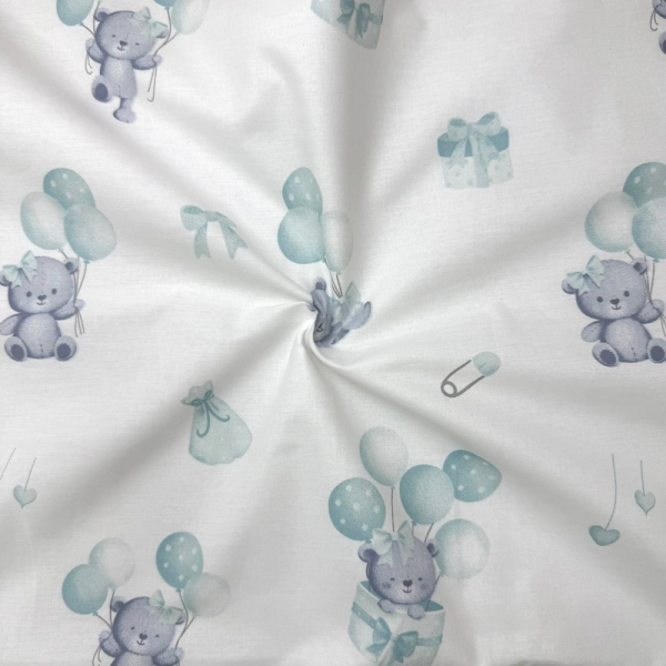 Непромокаюча пелюшка Ведмедик на кульці м'ята (50 на 80 см)