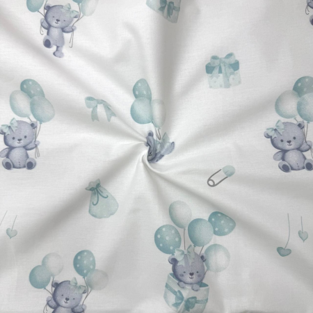 Непромокаюча пелюшка Ведмедик на кульці м'ята (50 на 80 см)