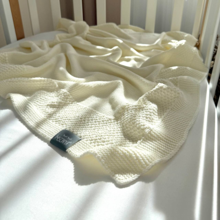 Плед Рогожка NEW айворі (в'язка) 100х80 см