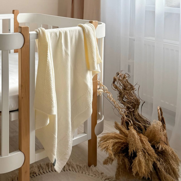 Плед Рогожка NEW айворі (в'язка) 100х80 см