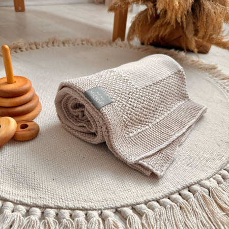 Плед Рогожка NEW пісок (в'язка) 100х80 см