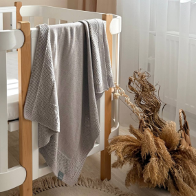 Плед Рогожка NEW сірий (в'язка) 100х80 см