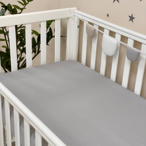 Простынь на резинке серая (поплин) 60х120см 2