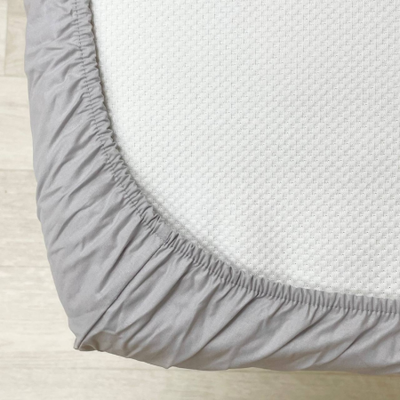 Простирадло на резинці сіре (поплін) 60х120см