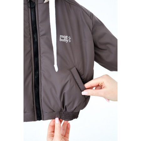 Куртка-бомбер "Bonny" сіро-коричнева (демі)