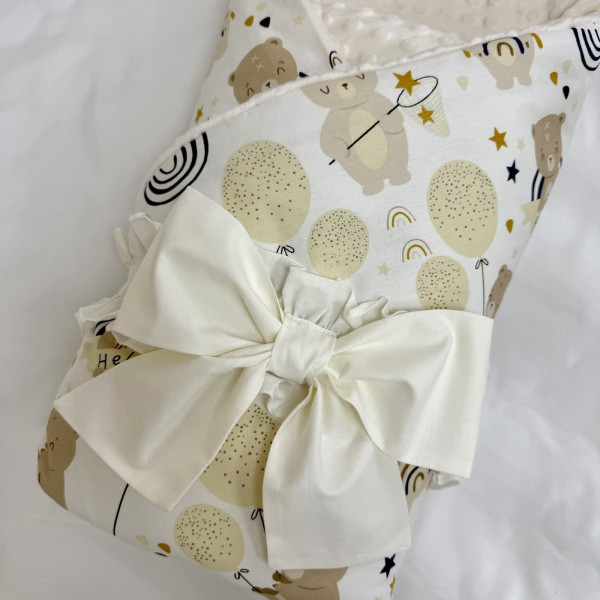 Плед-конверт ВЕДМЕДИКИ З КУЛЬКАМИ зі знімною ковдрою (з