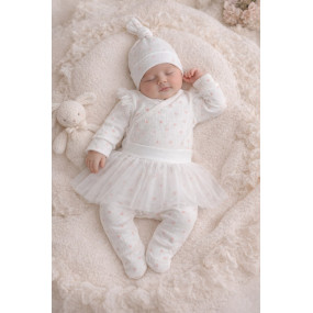 Комплект 13093 "Ніжність" (боді, повзунки, шапочка), рубчик