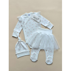 Комплект 13093 "Ніжність" (боді, повзунки, шапочка), рубчик 2