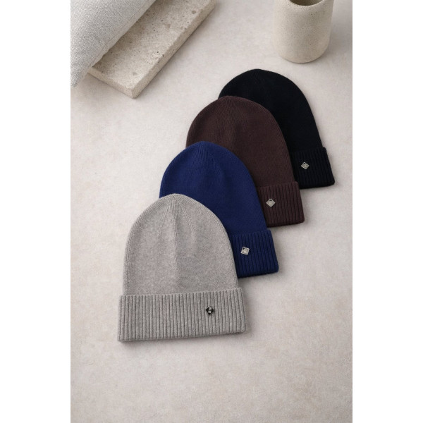 Шапка демі БЕН сірий (надм'яка пряжа мерінос)