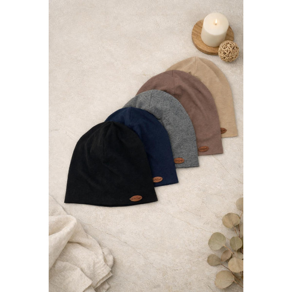 Шапка легка СЕДРИК беж (подвійний бавовняний трикотаж)