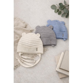 Шапка демі НІКО сірий (надм'яка пряжа мерінос) для хлопчика