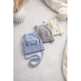 Шапка демі ЛЕОН блакитний (надм'яка пряжа мерінос) для хлопчика