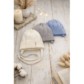 Шапка демі ФРЕДДІ молоко (надм'яка пряжа мерінос) для хлопчика