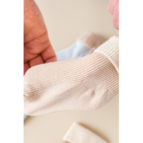 Набір шкарпеток Rubber бежево-блакитний (3 пари) рубчик 2