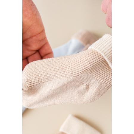 Набір шкарпеток Rubber бежево-блакитний (3 пари) рубчик