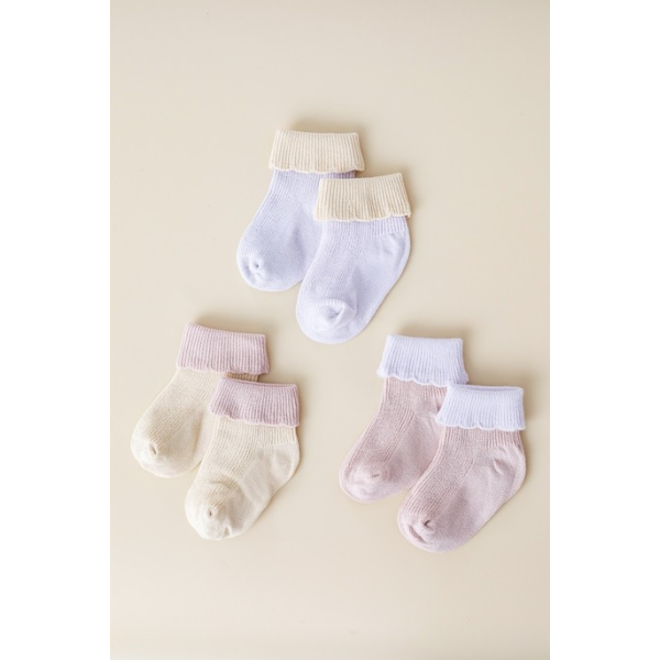 Набір шкарпеток Rubber рожево-фіолетовий (3 пари) рубчик