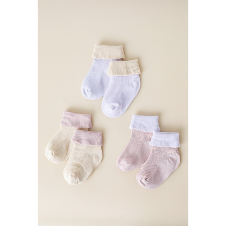Набір шкарпеток Rubber рожево-фіолетовий (3 пари) рубчик