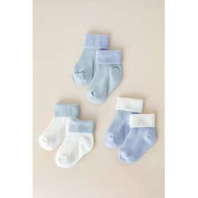 Набір шкарпеток Rubber блакитно-молочний (3 пари) рубчик